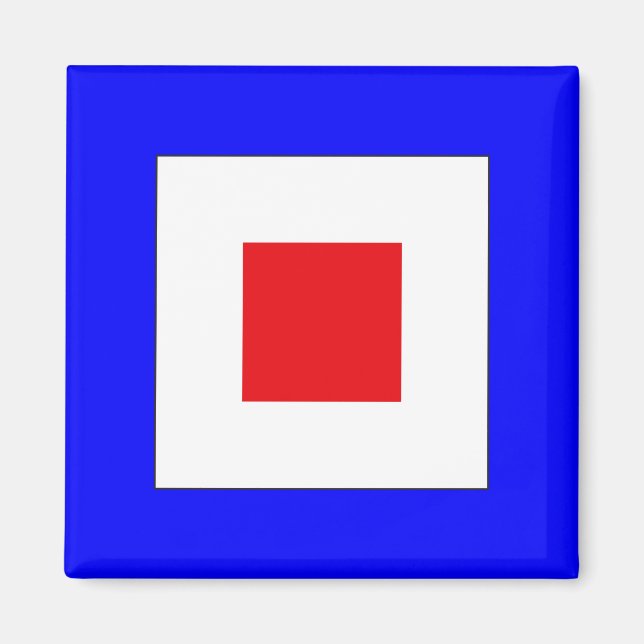 Signal Flag Letter W (Whiskey) Magnet (Front)