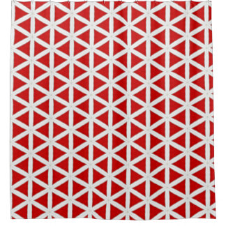Signal Flux – Red & White Modern Design Shower Curtain