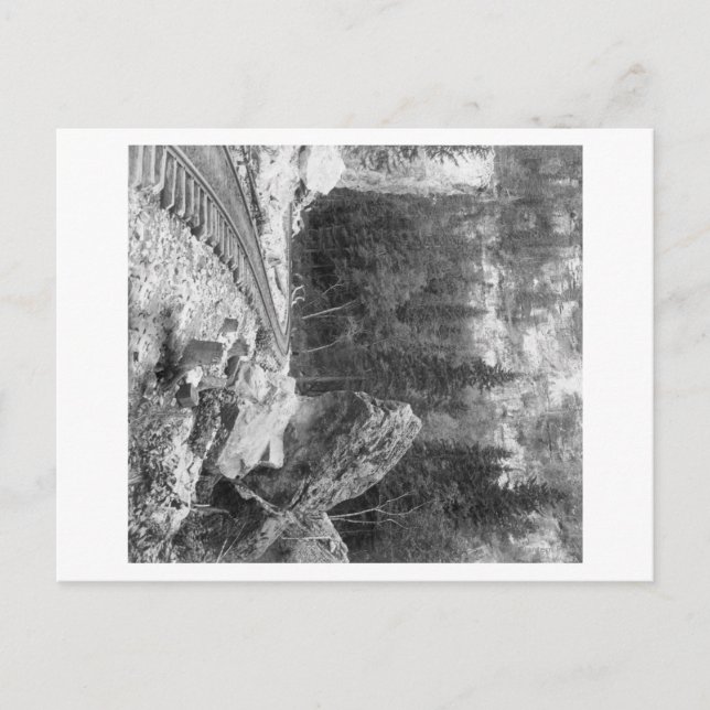Signal Rock Near Railroad Track Photograph Postcard (Front)