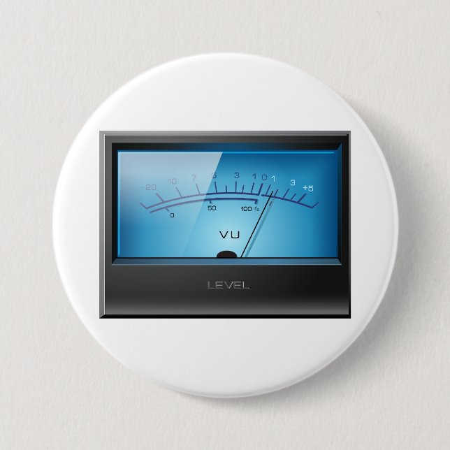 Signal VU Metre 7.5 Cm Round Badge (Front)