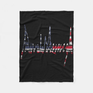 Signature 2024 President Patriotic American Flag U Fleece Blanket