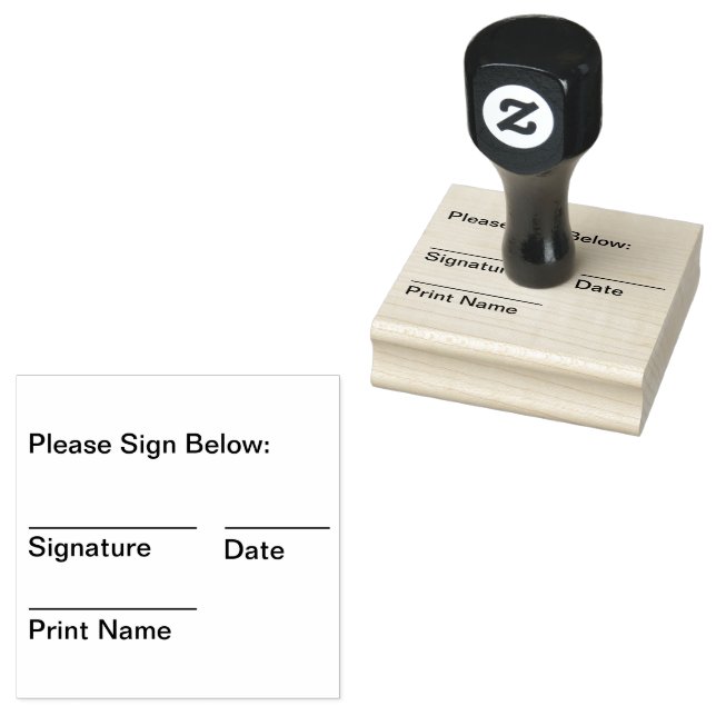 Signature and Date Rubber Stamp (Stamped)