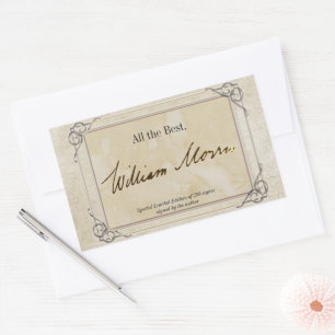 Signature Author BookPlate Template  Rectangular Sticker