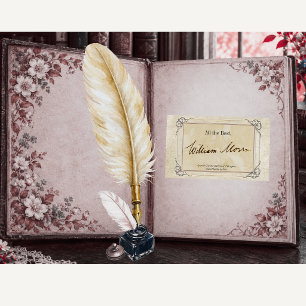Signature Author BookPlate Template Rectangular Sticker