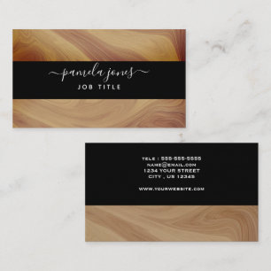 Signature Black and Wood Professional Handyman  Business Card