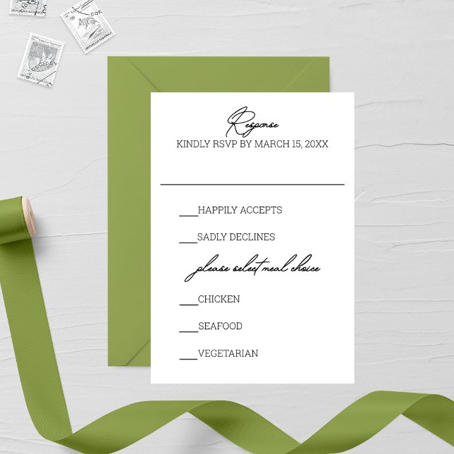 Signature Calligraphy Wedding RSVP Card (Creator Uploaded)