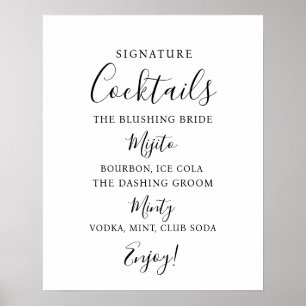 Signature Cocktail bar sign modern wedding