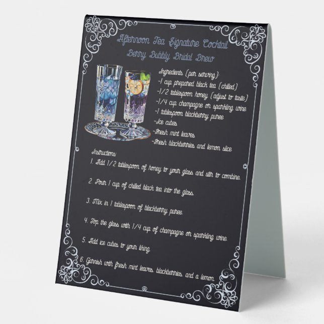 Signature Cocktail: Berry Bubbly Bridal Brew (Front)