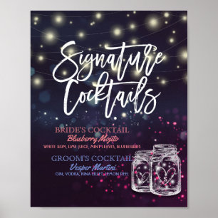 Signature Cocktail Drink Menu Wedding Decor Sign