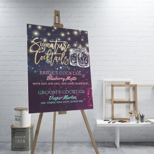 Signature Cocktail Drink Menu Wedding Decor Sign