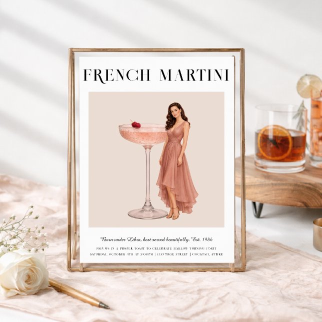 Signature Cocktail | Libra Zodiac Birthday Invitation (Creator Uploaded)