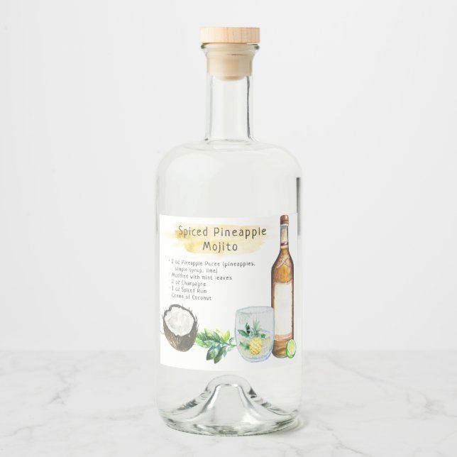 Signature Cocktail Recipe Wedding Favour Label (Front)