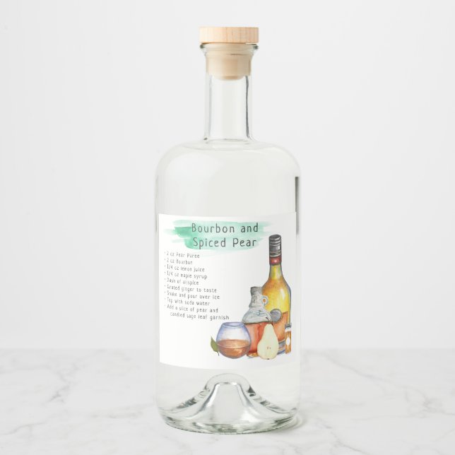 Signature Cocktail Recipe Wedding Favour Label (Front)