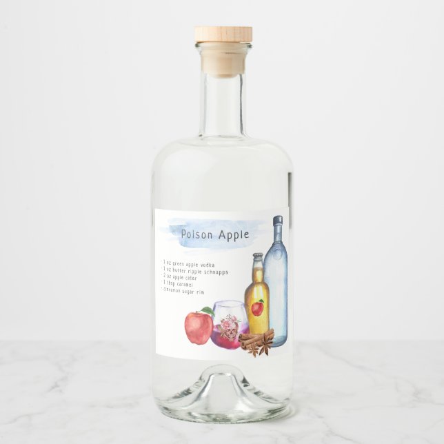 Signature Cocktail Recipe Wedding Favour Label (Front)