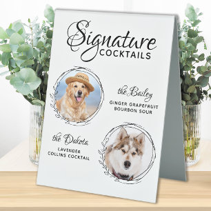 Signature Cocktails 2 Pet Photo Dog Wedding Bar  T