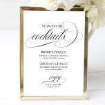 Signature Cocktails Black Script Poster<br><div class="desc">A simple chic calligraphy wedding signature cocktails sign. I do offer a free customisation service,  if you have any questions or special requests,  please feel free t</div>