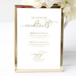 Signature Cocktails Chic Gold Script Poster<br><div class="desc">Signature Cocktails Chic Gold Script Poster</div>