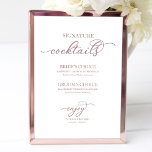 Signature Cocktails Chic Roe Gold Script Sign<br><div class="desc">Signature Cocktails Chic Roe Gold Script Sign</div>