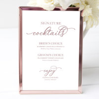 Signature Cocktails Chic Roe Gold Script Sign