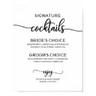 Signature Cocktails Elegant Script Wedding Sign