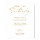 Signature Cocktails Gold Foil Wedding Sign