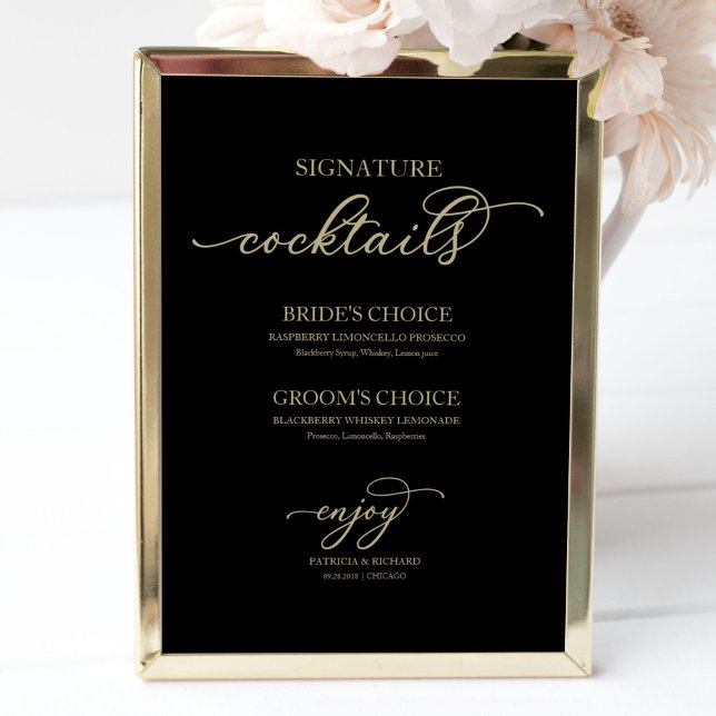 Signature Cocktails Gold Script Black Sign (Creator Uploaded)
