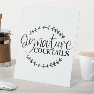 Signature Cocktails Pedestal Sign