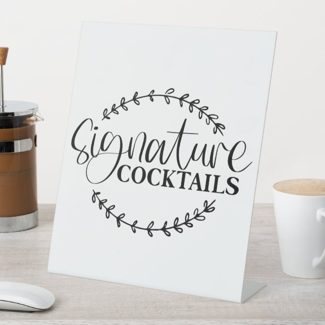 Signature Cocktails Pedestal Sign (In SItu)