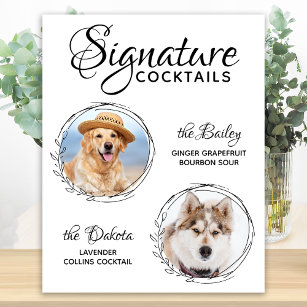 Signature Cocktails Pet Wedding Drink Dog Bar Poster