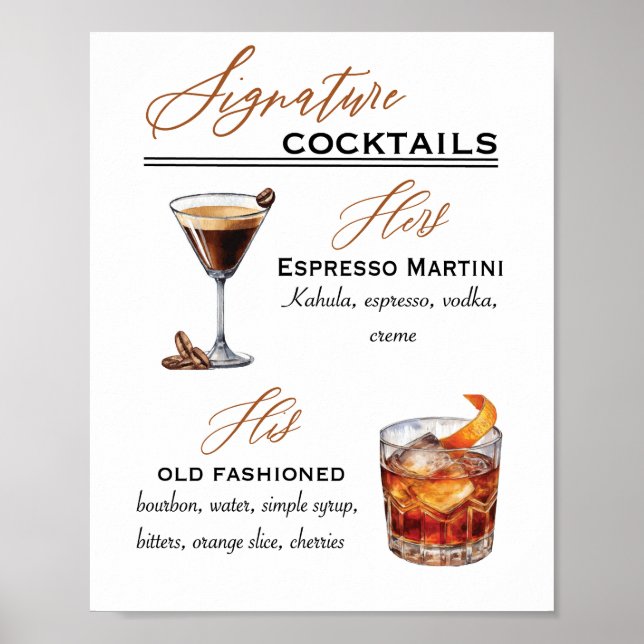 Signature Cocktails Poster (Front)