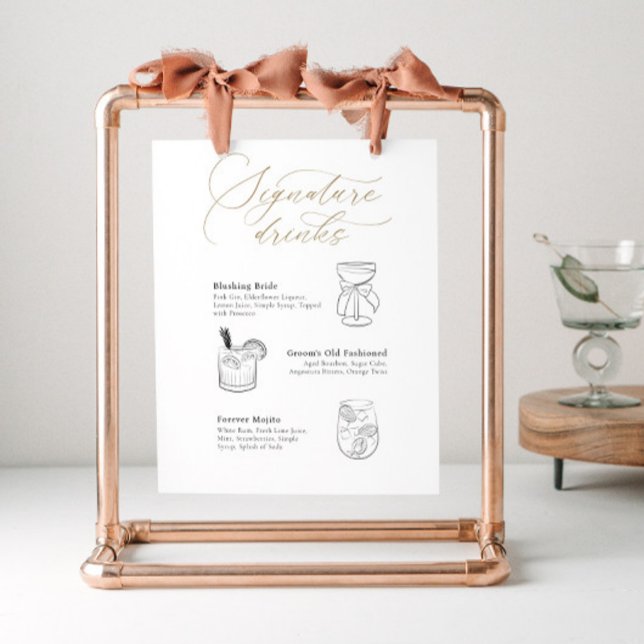 Signature Cocktails Sign with Drink Illustrations (Creator Uploaded)