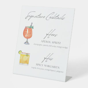 Signature Cocktails: Spicy Marg & Aperol Spritz Pedestal Sign