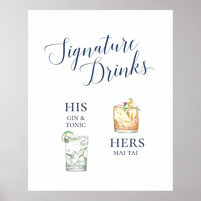 Signature Cocktails Wedding Poster (Front)