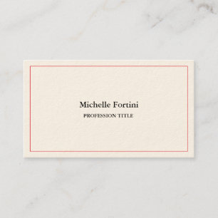 Signature Cream Elegant Plain Simple Minimalist Business Card