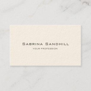 Signature Cream Elegant Plain Simple Minimalist Business Card