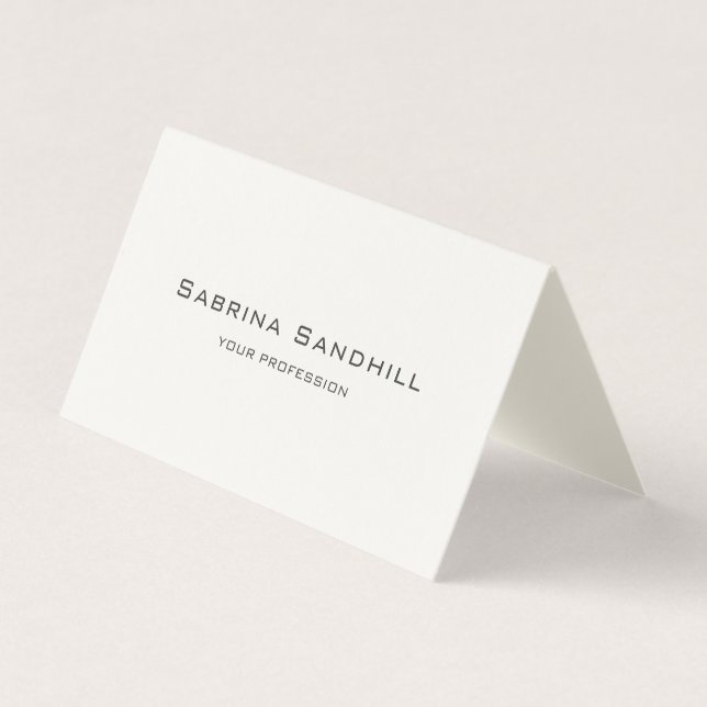 Signature Cream Elegant Plain Simple Minimalist Business Card (Front)