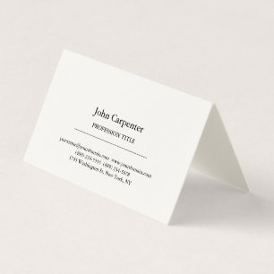Signature Cream Elegant Plain Simple Minimalist Business Card