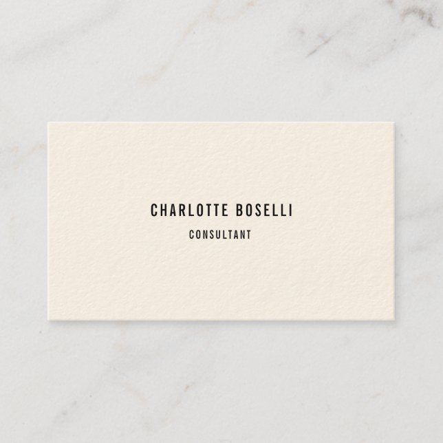 Signature Cream Minimalist Elegant Professional Business Card (Front)