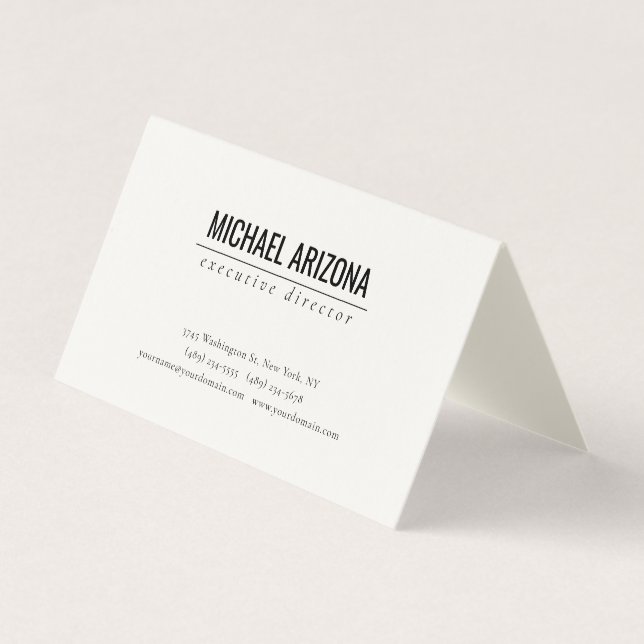 Signature Cream Minimalist Simple Plain  Business Card (Front)