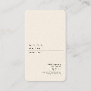 Signature Cream Modern Professional Exclusive Business Card