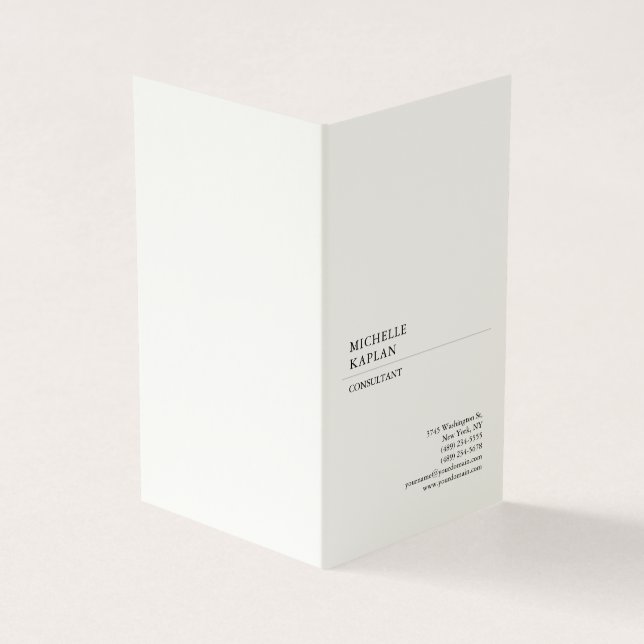 Signature Cream Modern Professional Exclusive Business Card (Outside)