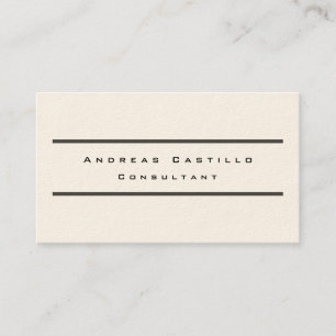 Signature Cream Plain Minimalist Professional Business Card