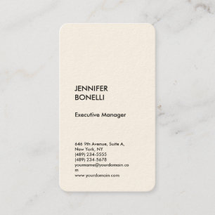 Signature Cream Plain Modern Minimalist Business Card