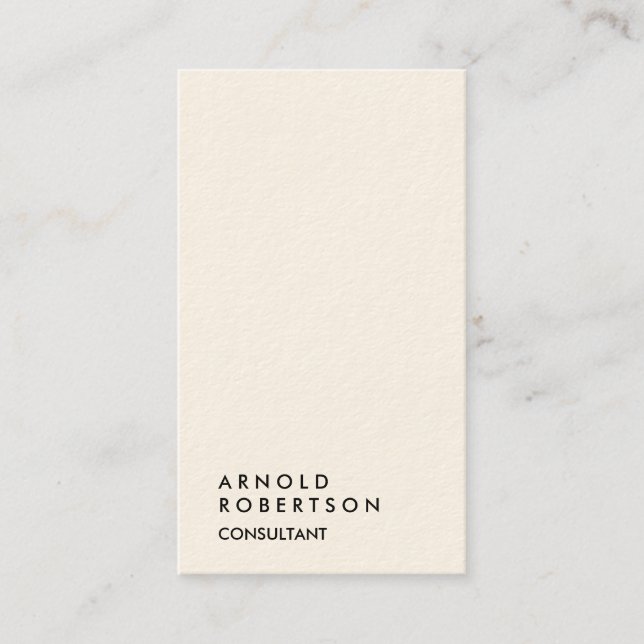 Signature Cream Trendy Modern Minimalist Business Card (Front)