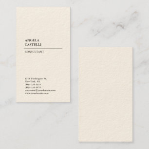Signature Cream Trendy Modern Minimalist Plain Business Card