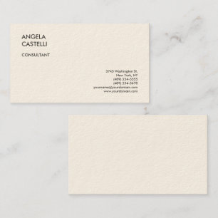 Signature Cream Trendy Modern Minimalist Plain Business Card