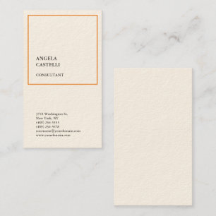 Signature Cream Trendy Modern Minimalist Plain Business Card