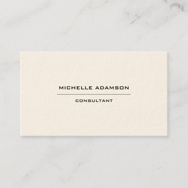 Signature Cream Unique Special Minimalist Business Card (Front)