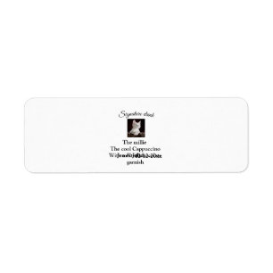 Signature drink add pet photo name date year text
