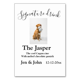 Signature drink add pet photo name date year text table number